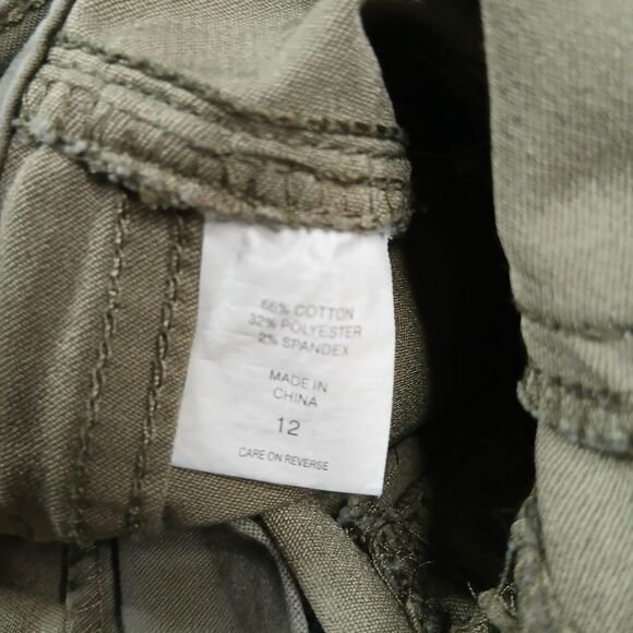 SOHO New York Legging Jeans Green Khaki Zipper Detail Stretch Button Fly sz: 12 - Picture 7 of 7